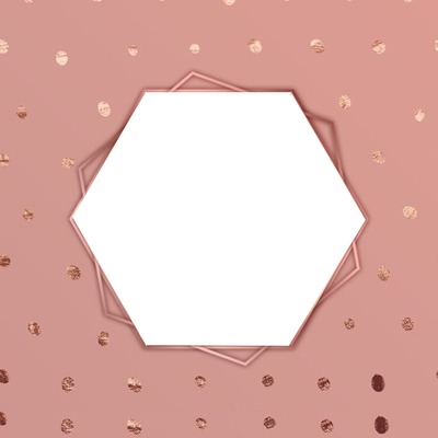 hexágono, fondo palo rosa, una foto Fotomontaż