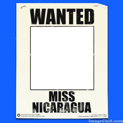 Wanted Miss Nicaragua Fotomontáž