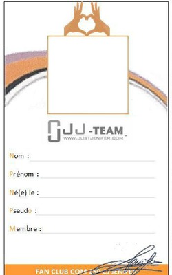 Carte JJ-Team jenifer Fotomontáž