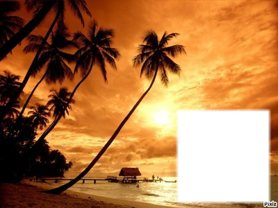 île couché de soleil Fotomontage
