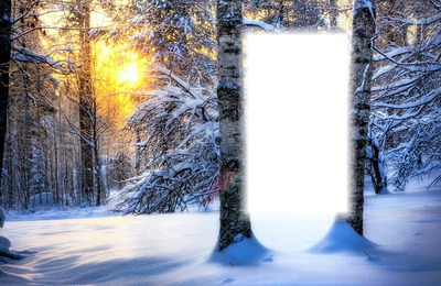 Téli táj 1 fotóval Φωτομοντάζ