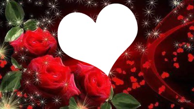 coeur avec roses 1 photo Fotomontaggio