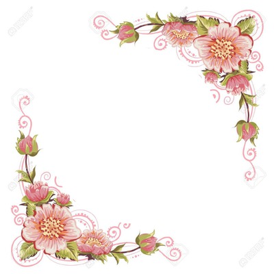 cadre fleurs rose Montaje fotografico