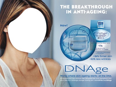 Nivea Visage DNAge Cream Advertising Fotomontáž