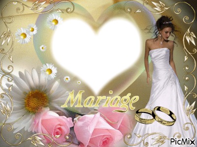 cadre mariage  coeur Fotomontaż