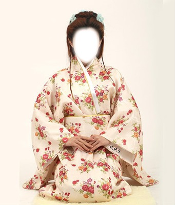 Cc rostro en traje japones Photo frame effect