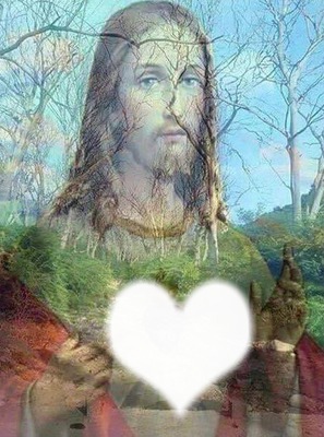 Corazón de Jesús contigo Montaje fotografico