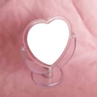 espejo corazón, palo rosa Montaje fotografico
