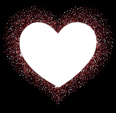 corazón en escarche, rojo, fondo negro. Photomontage