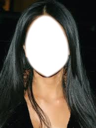 cabello de color negro Photo frame effect