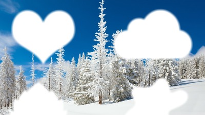 la neige ses merveilleux Fotomontaža