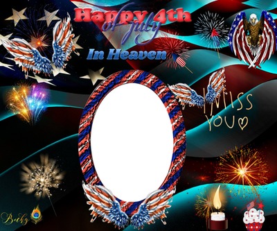 happy 4th in heaven Photo frame effect
