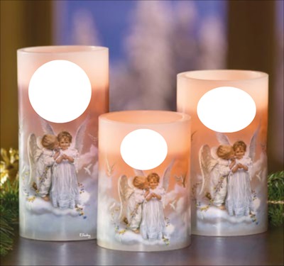 3 ANGEL CANDLES Photo frame effect