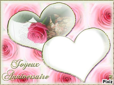 anniversaire coeur Montage photo