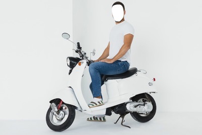 homme sur scooter Fotomontagem