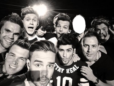 but first let me take a selfie white 1D Montage photo