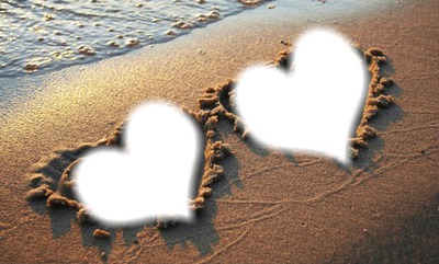 coeur sur la plage Fotomontaža