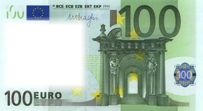 100 Euro フォトモンタージュ