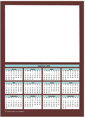 calendrier 2019 Photo frame effect