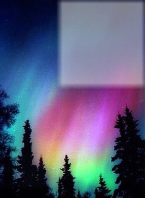 aurora boreal / aurora boreale フォトモンタージュ