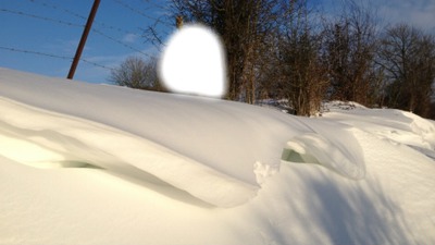 dans la neige Fotomontáž