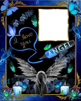I LOVE YOU ANGEL Photo frame effect