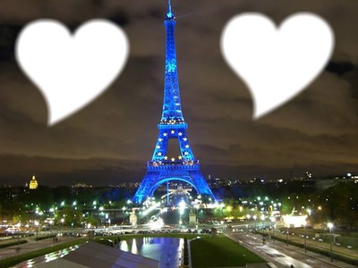 Paris torre eifel corações Fotomontáž