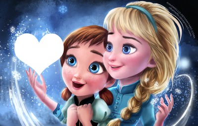 Frozen Young Elsa and Anna Valokuvamontaasi