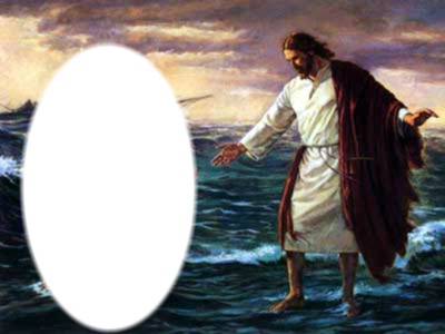JESUS camina en las aguas Montaje fotografico