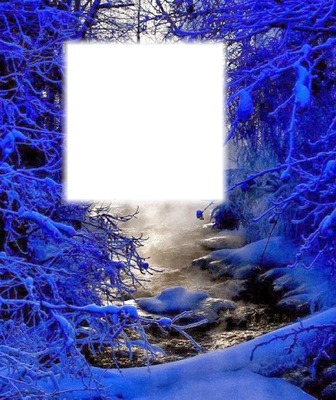 Paysage d'hiver avec neige Fotomontaggio