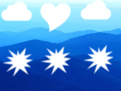 colinas azules con formas Fotomontáž
