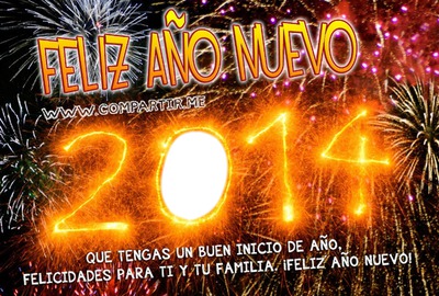 Feliz año nuevo 2014 Fotomontaż