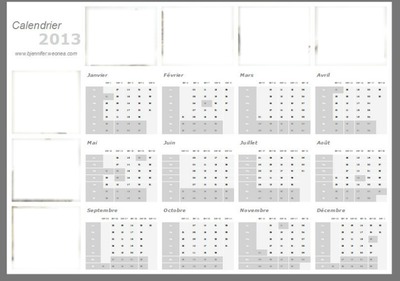 Calendrier   2013 Photo frame effect