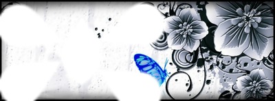 capa florida com borboleta Fotomontagem