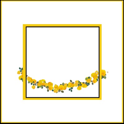 marco y flores amarillas. Photo frame effect