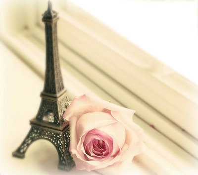 Paris avec rose Фотомонтаж