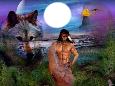 indien loup aigle Photomontage