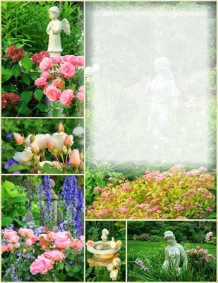 Cadre avec roses et anges Fotomontasje