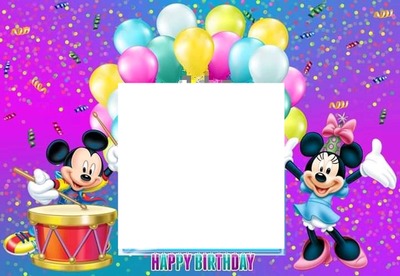 Minnie, mickey anniversaire Photo frame effect