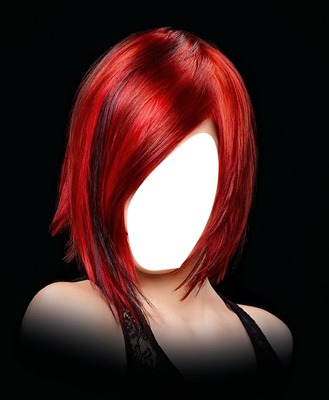 tester les cheveux rouge Fotomontaggio