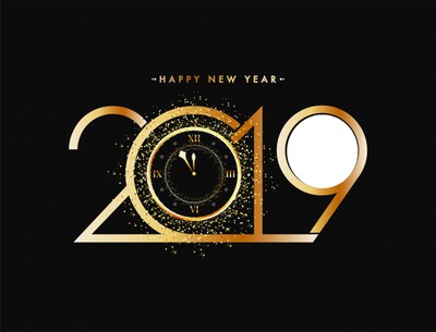 2019 HAPPY NEW YEAR Photo frame effect