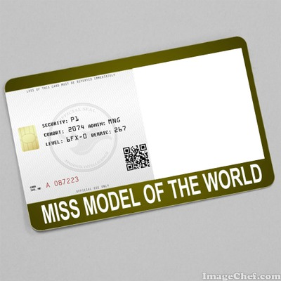 Miss Model of the World Card Montaje fotografico