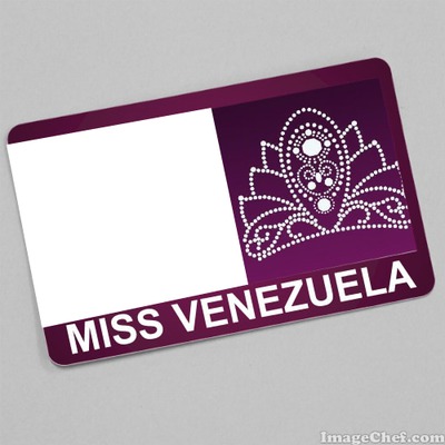 Miss Venezuela Card フォトモンタージュ