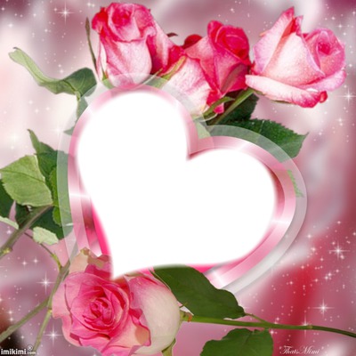 Coeur rose Montaje fotografico