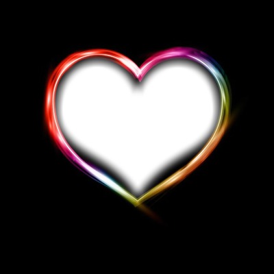 coração colorido Photo frame effect