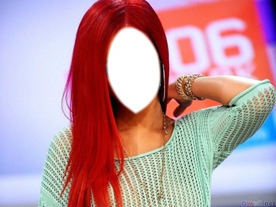 long hair red Fotomontaža