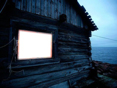 House window night bill Fotomontaggio