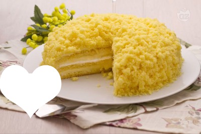 Torta mimosa Montaje fotografico