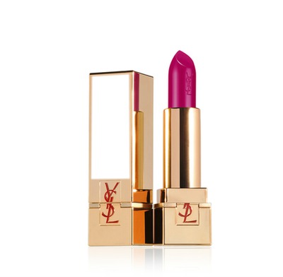 Yves Saint Laurent Rouge Pur Couture Golden Lustre Ruj Fuchsia Symbole フォトモンタージュ