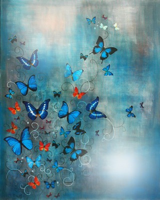 Mariposas azules Montaje fotografico